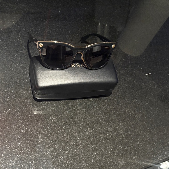 Versace Black and Gold Sunglasses with Case - Picture 6 of 11